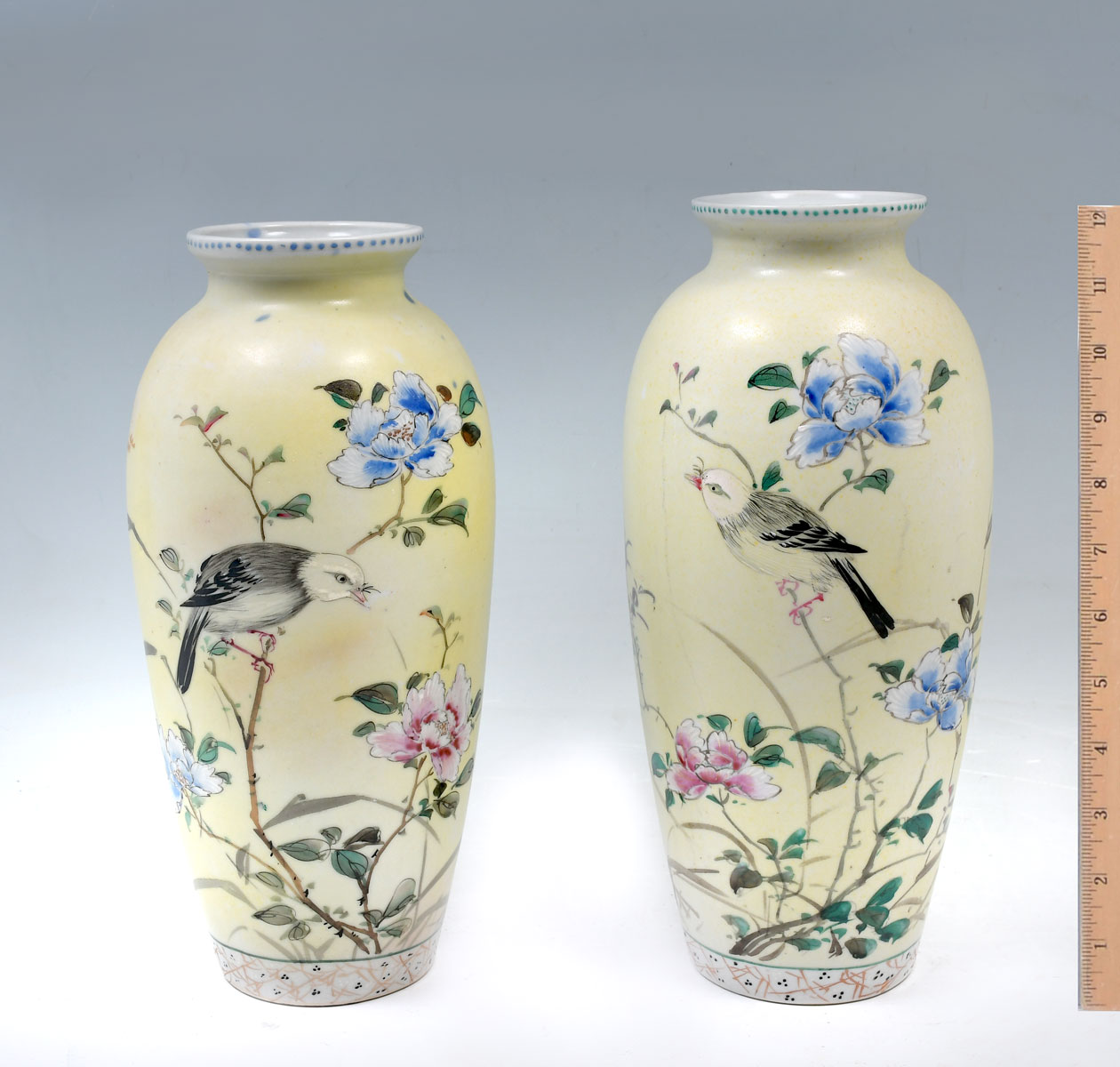 Appraisal: OPPOSING PAIR OF JAPANESE PORCELAIN VASES Circa Japanese vases having