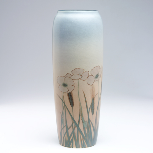 Appraisal: ROOKWOOD Tall Vellum vase delicately painted by K Shirayamadani with