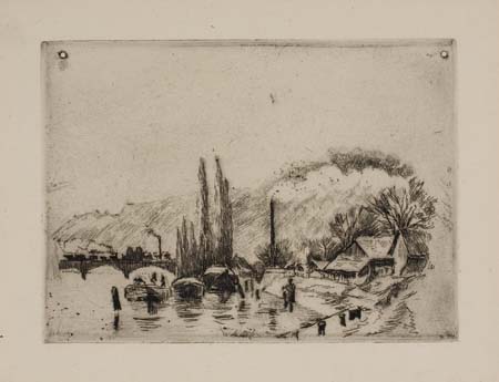 Appraisal: CAMILLE PISSARRO Two etchings Paysage Rouen C te Sainte-Catherine x