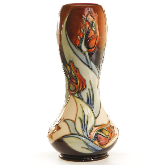 Appraisal: Moorcroft vase Red Tulip design with blue and ivory accents