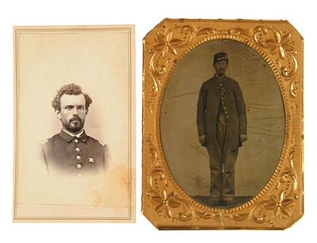 Appraisal: TINTYPE CDV OF CIVIL WAR SOLDIERS The tintype a full