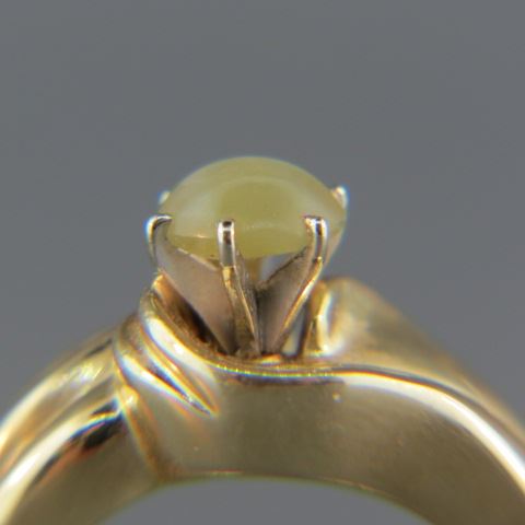 Appraisal: Cat's Eye Chrysoberyl Diamond Ring carat cabochon rich honey color