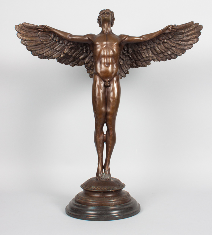 Appraisal: Classical style bronze Icarus modeled as male nude youth with