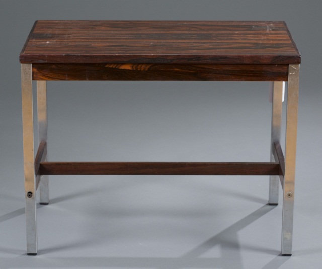 Appraisal: Mobler Rosewood and Chrome Side Table Chromed legs made by