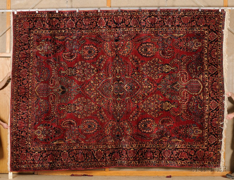 Appraisal: Sarouk Rug West Persia early th century new fringe added