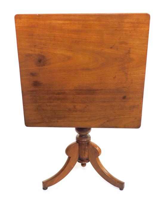 Appraisal: Late th C mahogany tilt top table square top over