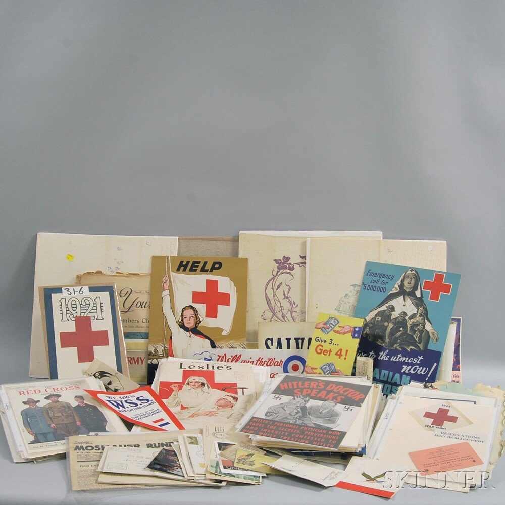 Appraisal: Assorted WWII and Red Cross Related Ephemera including American and