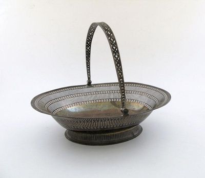 Appraisal: A George III old Sheffield plated swing-handled basket oval form