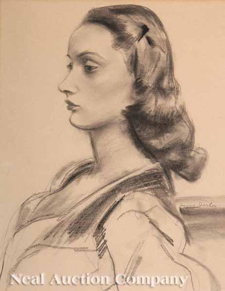 Appraisal: Eugene Speicher American - Portrait of a Young Woman charcoal