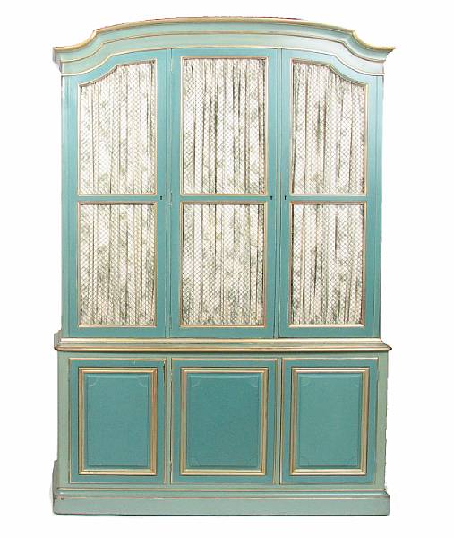 Appraisal: A Louis XVI style paint decorated breakfront cabinet height ft