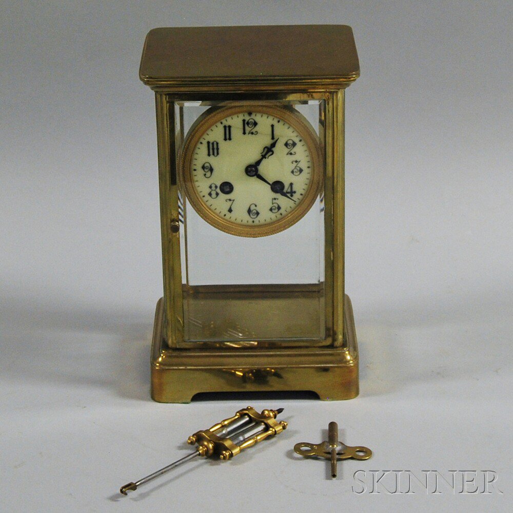 Appraisal: French Crystal Regulator Japy Freres c with brass and beveled