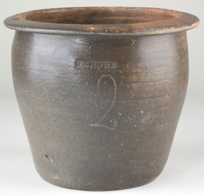 Appraisal: W H Chrisco NC Pottery Crock late th century -gallon