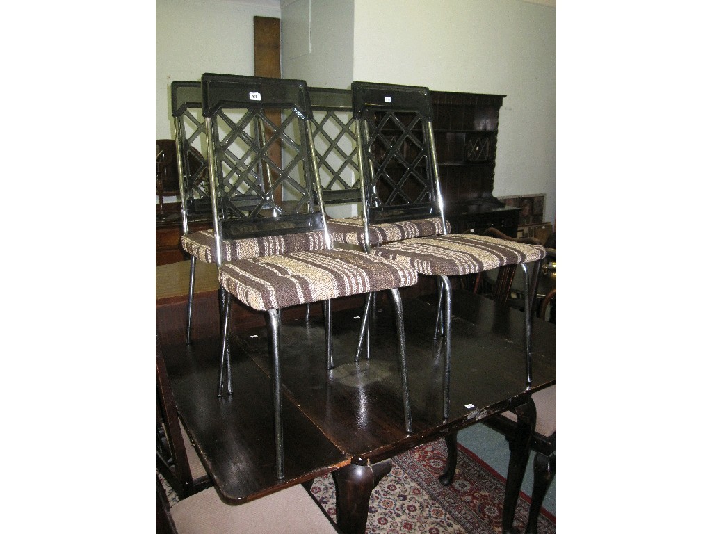 Appraisal: Set of four th century perspex and tubular chrome chairs