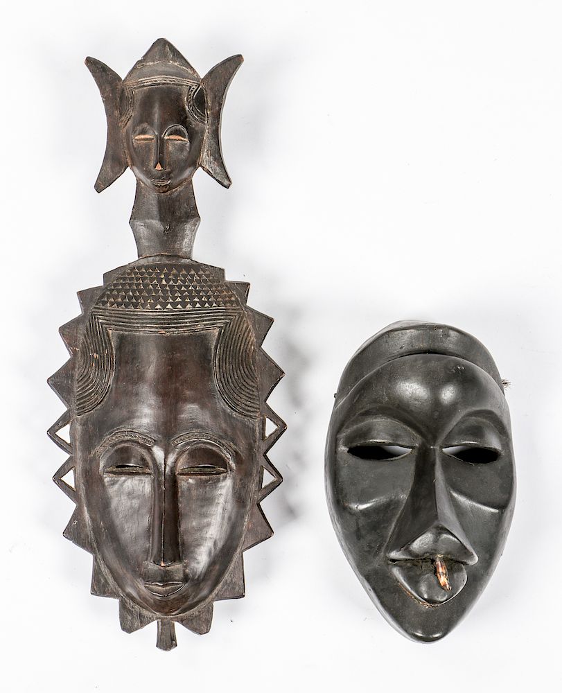 Appraisal: African Masks Baule Dan Gagon African Masks Baule carved wood