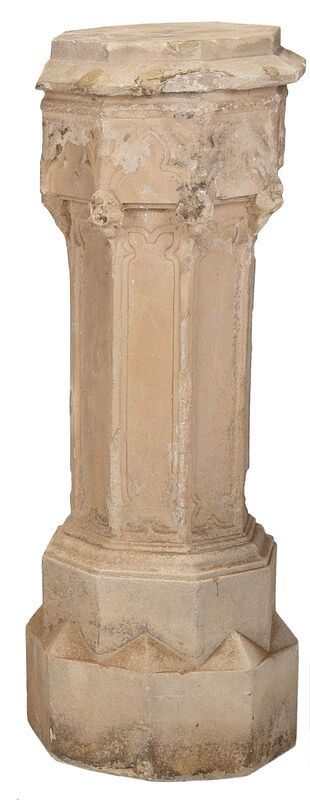 Appraisal: Gothic Gothic Style Stone Pedestal age unknown possibly th th