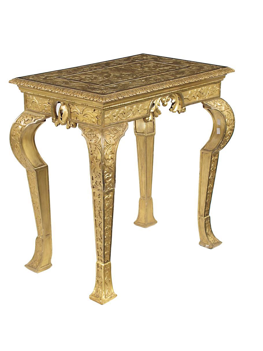 Appraisal: A giltwood and gesso centre table in the style of