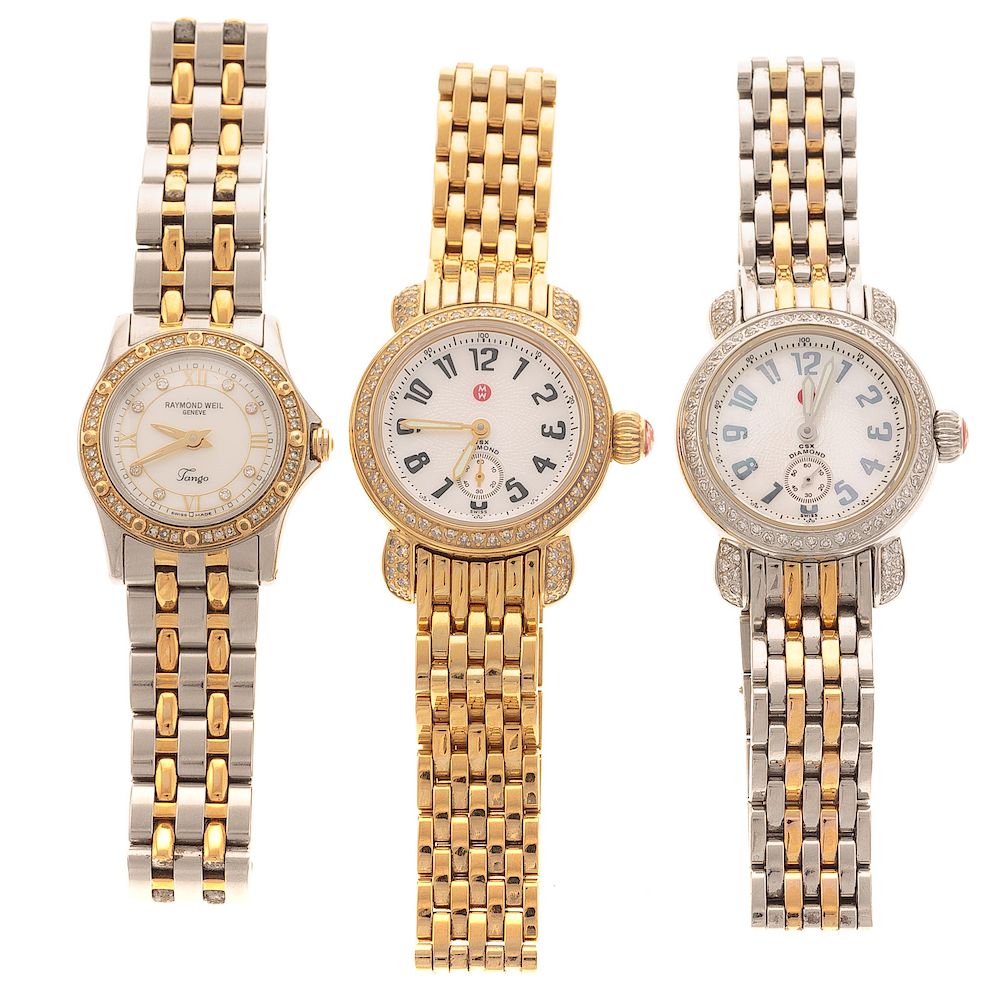 Appraisal: A Trio of Ladies Watches Michelle Raymond Weil Raymond Weil