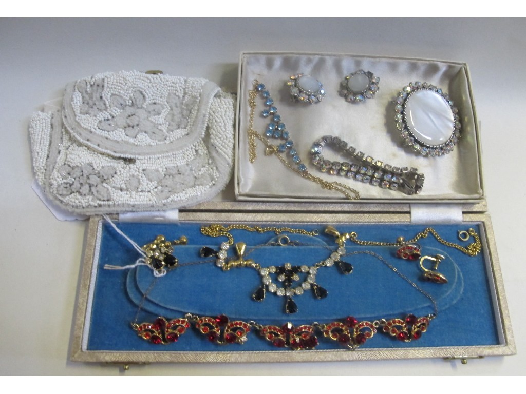 Appraisal: Lot comprising costume jewellery and a beaded purse