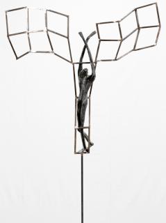 Appraisal: E R NELE STEEL AND RESIN SCULPTURE E R NELE