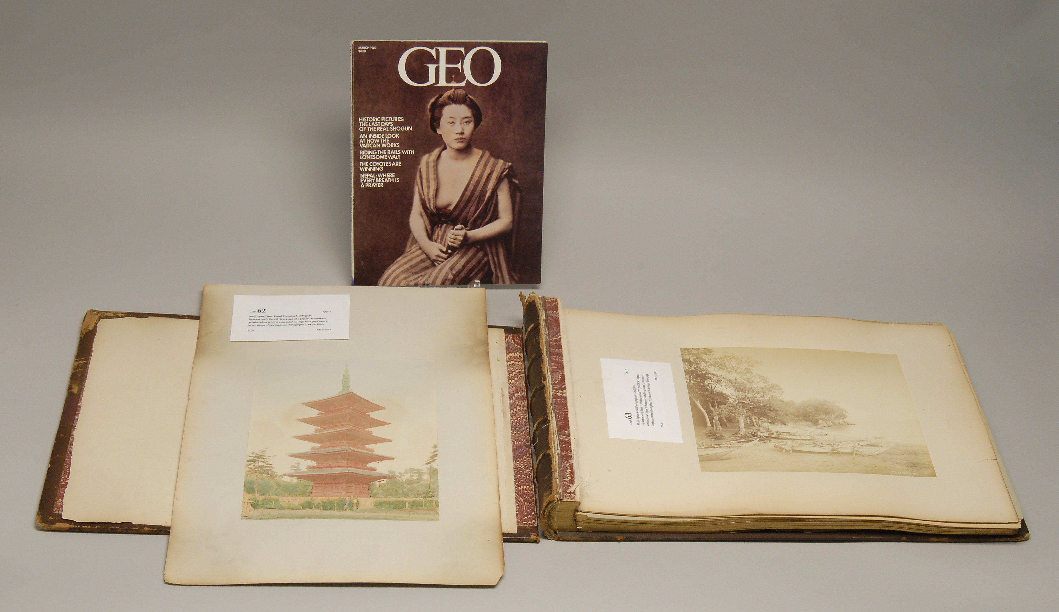 Appraisal: ALBUM OF THIRTY-TWO JAPANESE PHOTOGRAPHS Meiji PeriodOf various subjects Some