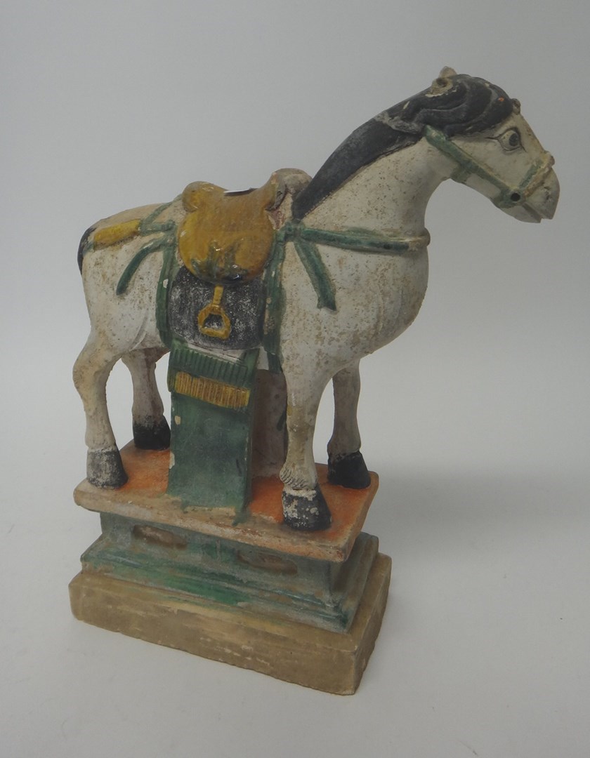 Appraisal: A Chinese painted pottery figure of horse probably Ming Dynasty