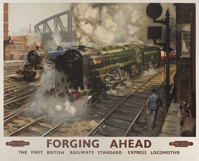 Appraisal: TERENCE CUNEO - FORGING AHEAD Circa x inches Waterlow Sons