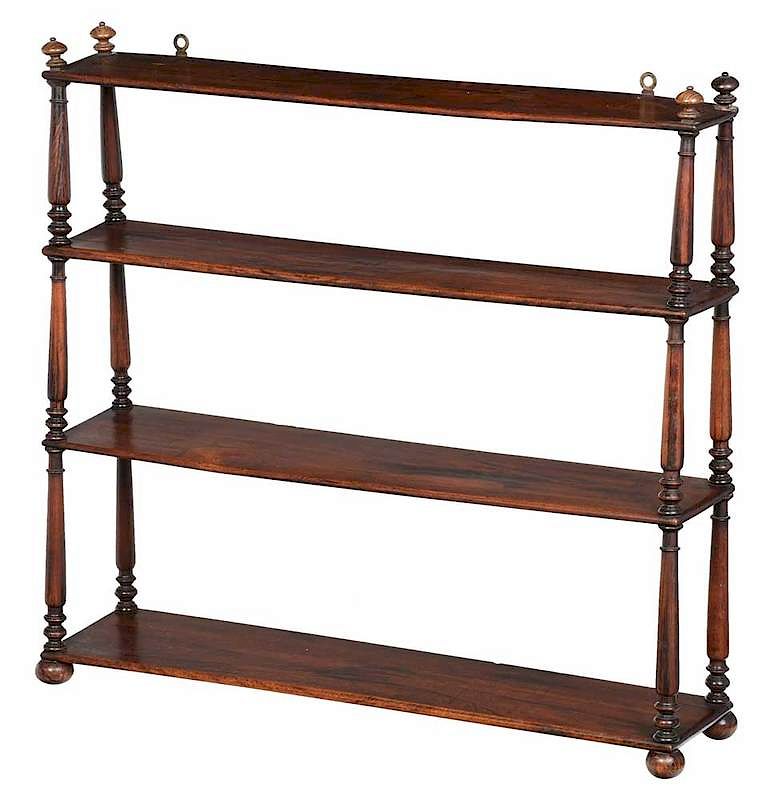 Appraisal: Victorian Four Tier Hanging Shelf British th century mahogany with