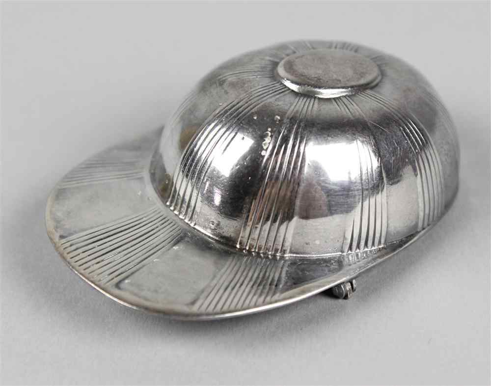 Appraisal: ENGLISH SILVER JOCKEY CAP PIN LONDON