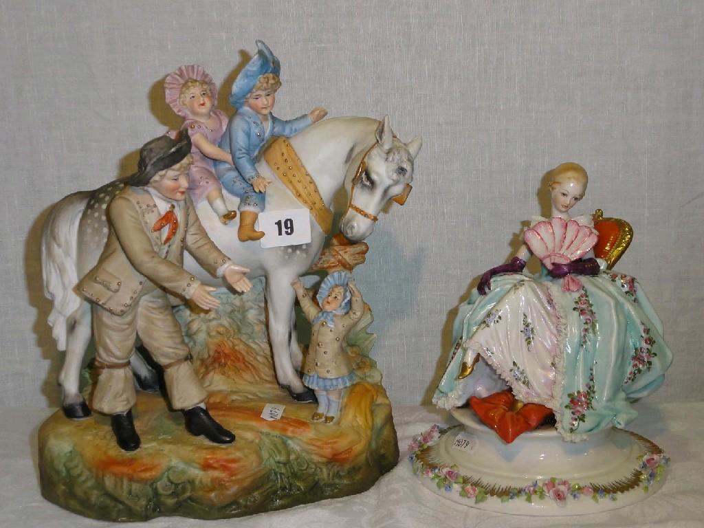 Appraisal: A late th century continental bisque figure group of children