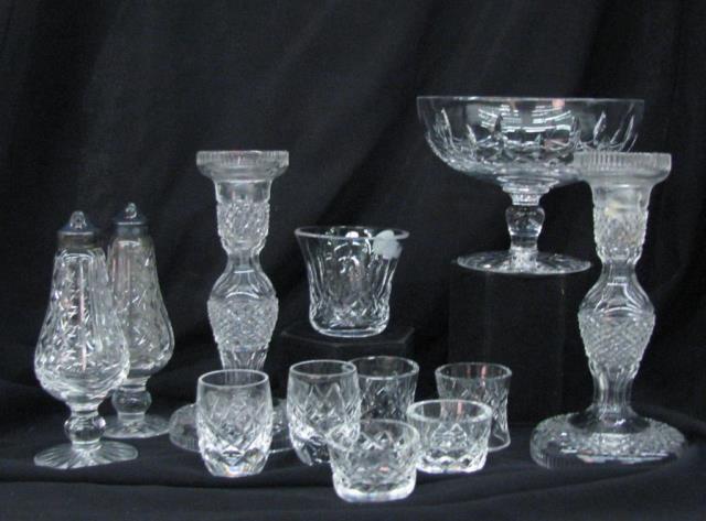 Appraisal: Group of Waterford crystal tableware including a pair of candlesticks