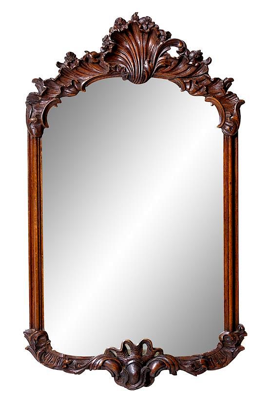 Appraisal: A Rococo Style Carved Walnut Mirror Height x width inches