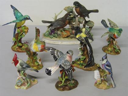 Appraisal: Group of eight bird figures Staffordshire porcelain birds designed by