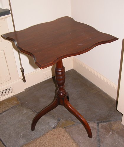 Appraisal: Title Mahogany Tilt-Top Candlestand and Safe-Bedside Table Chippendale-style with gallery