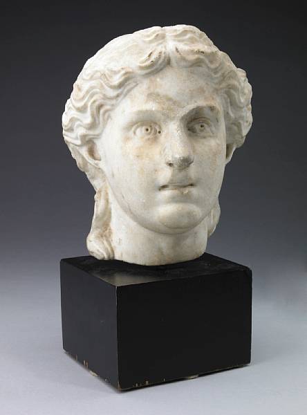 Appraisal: A Roman carved marble portrait head first century A D