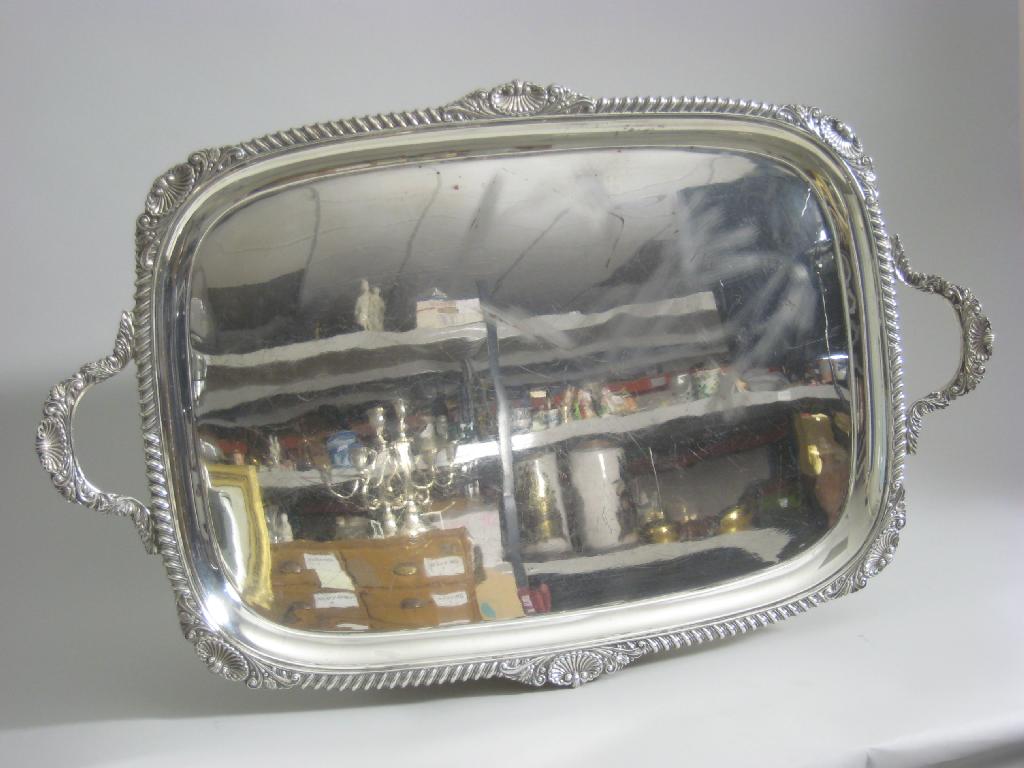 Appraisal: A George VI two handled rectangular Tea Tray with gadroon