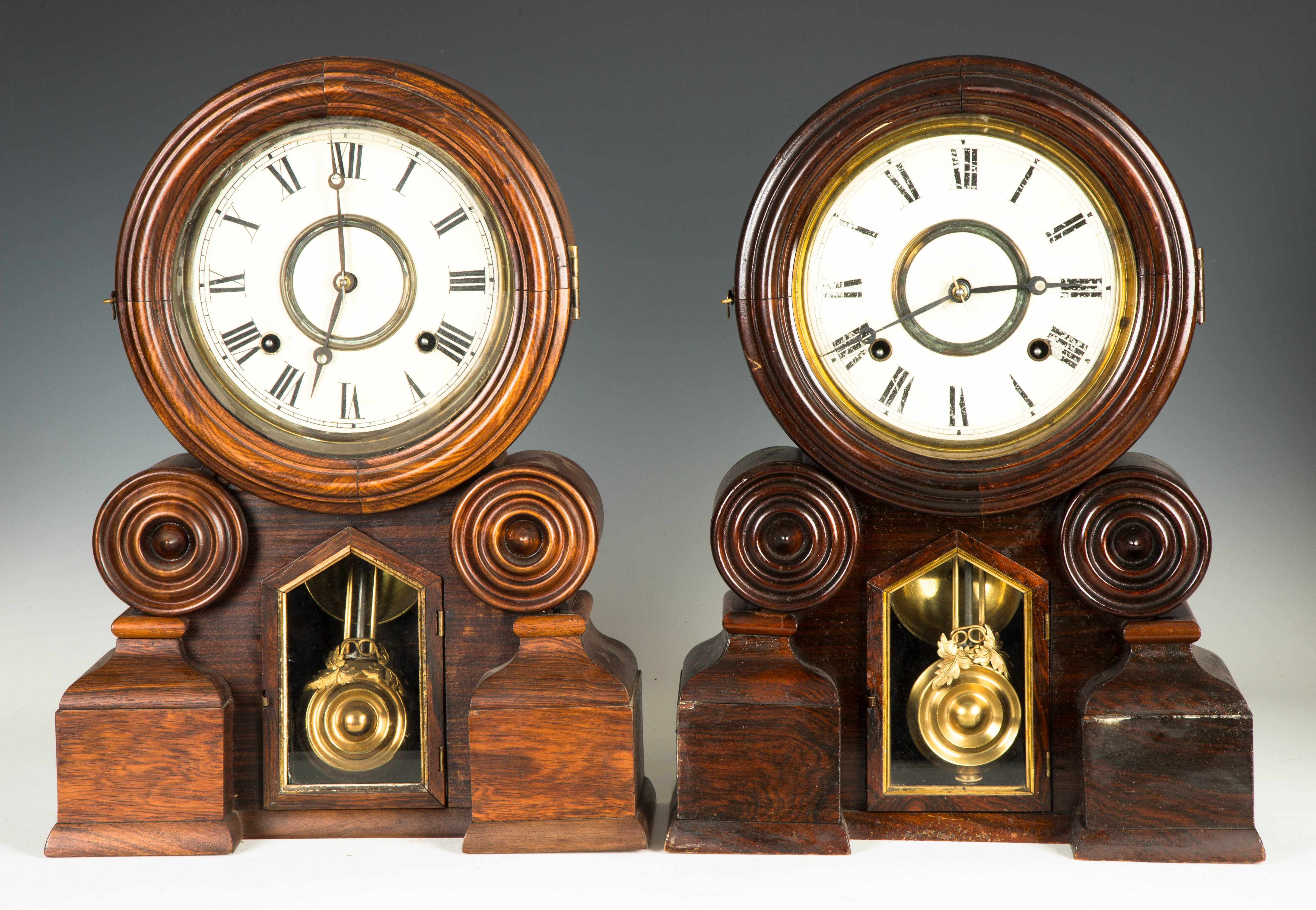 Appraisal: Two Ingraham Dakota Model Shelf Clocks Both have rosewood cases