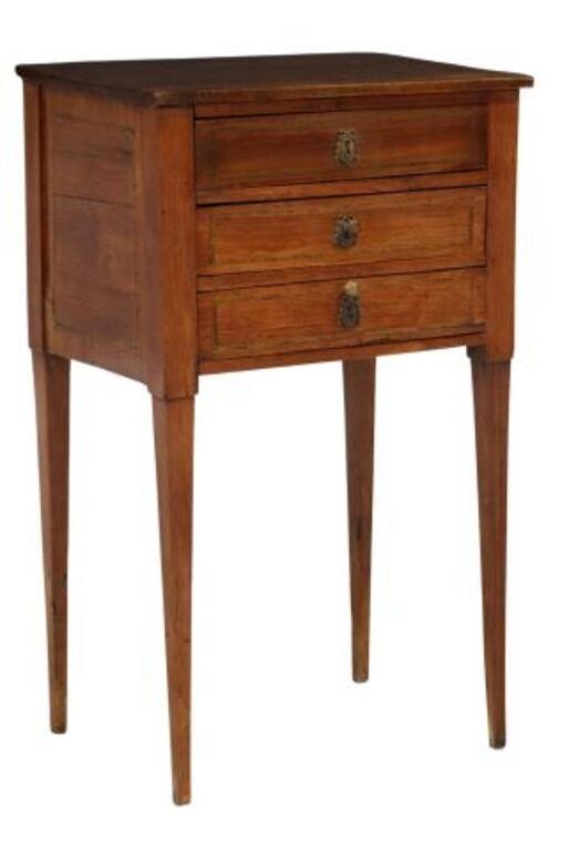 Appraisal: Louis XVI style nightstand th c three drawers with string