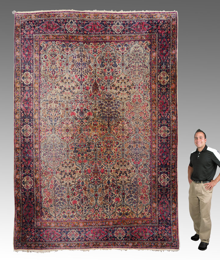 Appraisal: SEMI-ANTIQUE PERSIAN KERMAN HAND KNOTTED WOOL RUG ' '' x