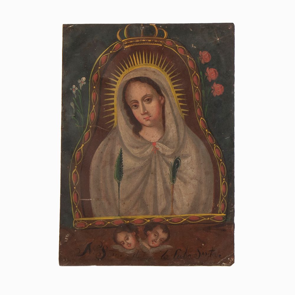 Appraisal: Mexico Tin Retablo of Nuestra Se ora de la Cuba