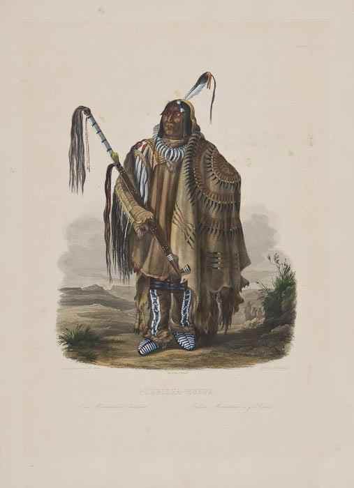 Appraisal: Karl Bodmer - Pehriska-Ruhpa full-length portrait plate etching with aquatint