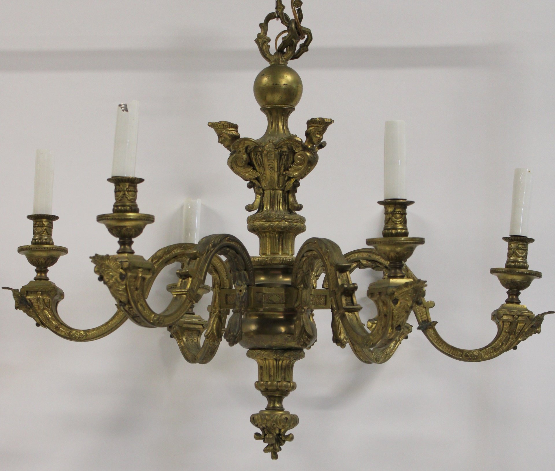 Appraisal: Antique and Fine Quality Gilt Bronze Chandelier Nice and heavy