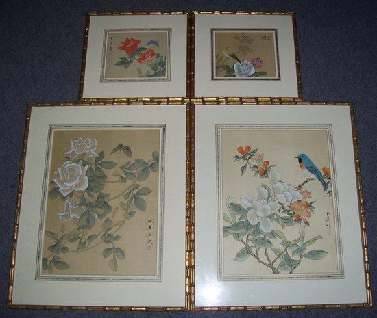 Appraisal: Oriental paintings on silk and sundry other pictures and prints