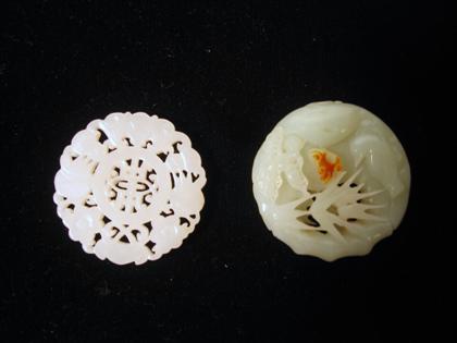 Appraisal: Two Chinese carved jade items th century