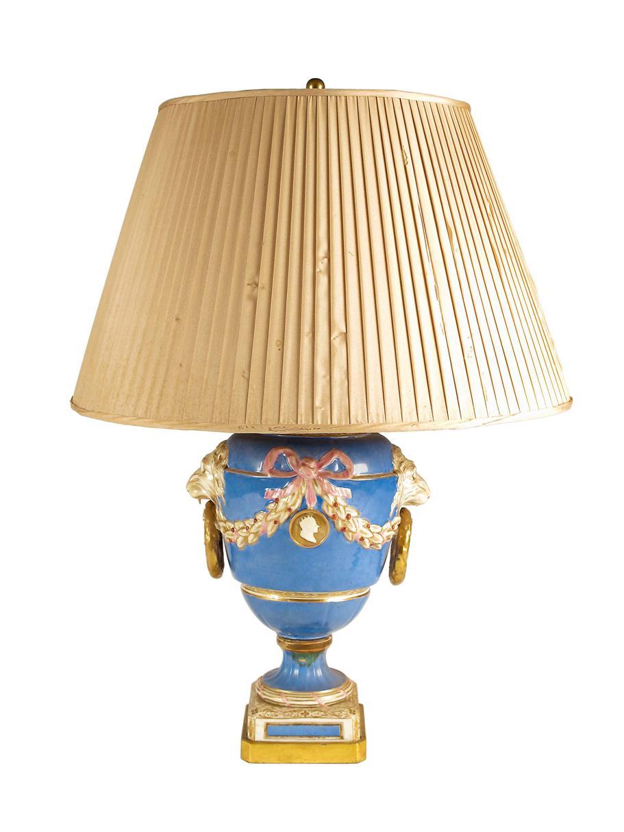 Appraisal: A French porcelain vase shape table lamp