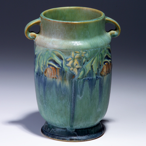 Appraisal: ROSEVILLE Green Baneda vase - Unmarked