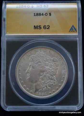 Appraisal: -O Silver Morgan ANACS MS Dollar CoinGraded and slabbed by