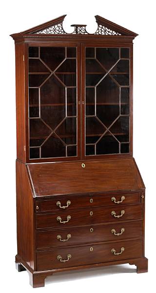 Appraisal: A George III mahogany bureau bookcase fourth quarter th century