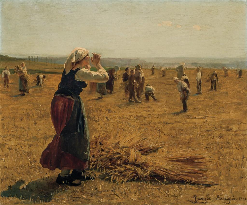 Appraisal: GEORGES LAUGEE French - Woman in Wheat Field oil on