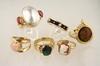 Appraisal: JEWELRY LOT - Lot of six K gold and gem