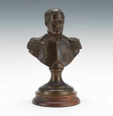 Appraisal: A Small Bronze Bust of Napoleon Cast bronze with brown